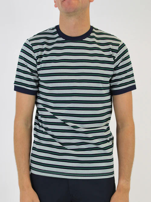 White Threads Striped T-Shirt - Navy/Green